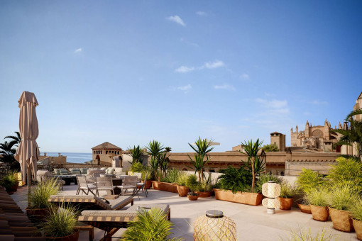 Luxus Duplex-Penthouse im exklusiven Design mit Terrasse und Meerblick inmitten der Altstadt von Palma