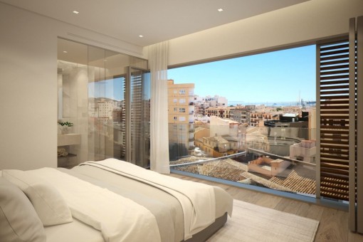 Komfortables Schlafzimmer mit Blick über Palma
