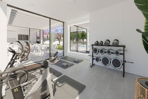 Neubau-Apartment mit Fitnessstudio in einer gepflegten Anlage, fußläufig zum Strand in Palmanova