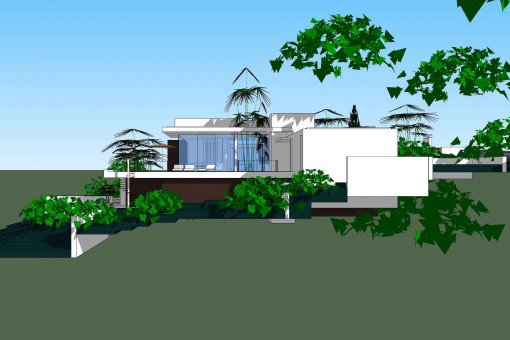 Villa Bauprojekt mit Pool und Meerblick in Santa Ponsa