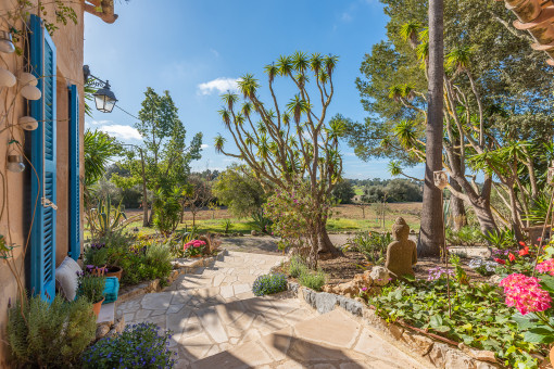 Schön angelegter Garten