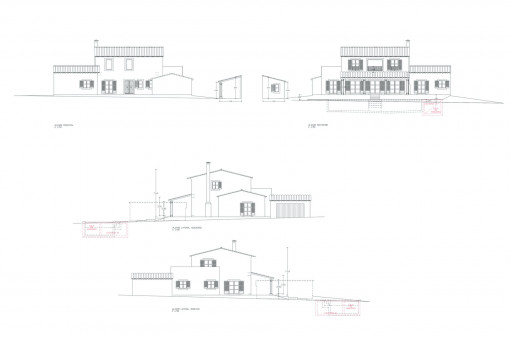 Fassadenansicht der projektierten Finca