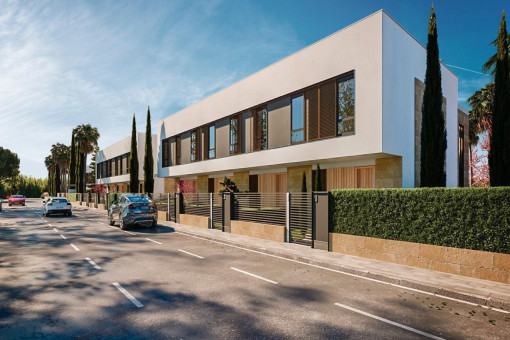 Neubau-Reihenhaus mit Gemeinschaftspool und Seeblick in Strandnähe in Pto.Alcudia