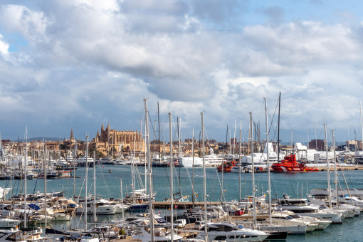 Blick auf den Hafen und die Kathedrale