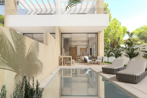 Moderne Neubau Doppelhaushälfte mit Pool in Colonia Sant Jordi